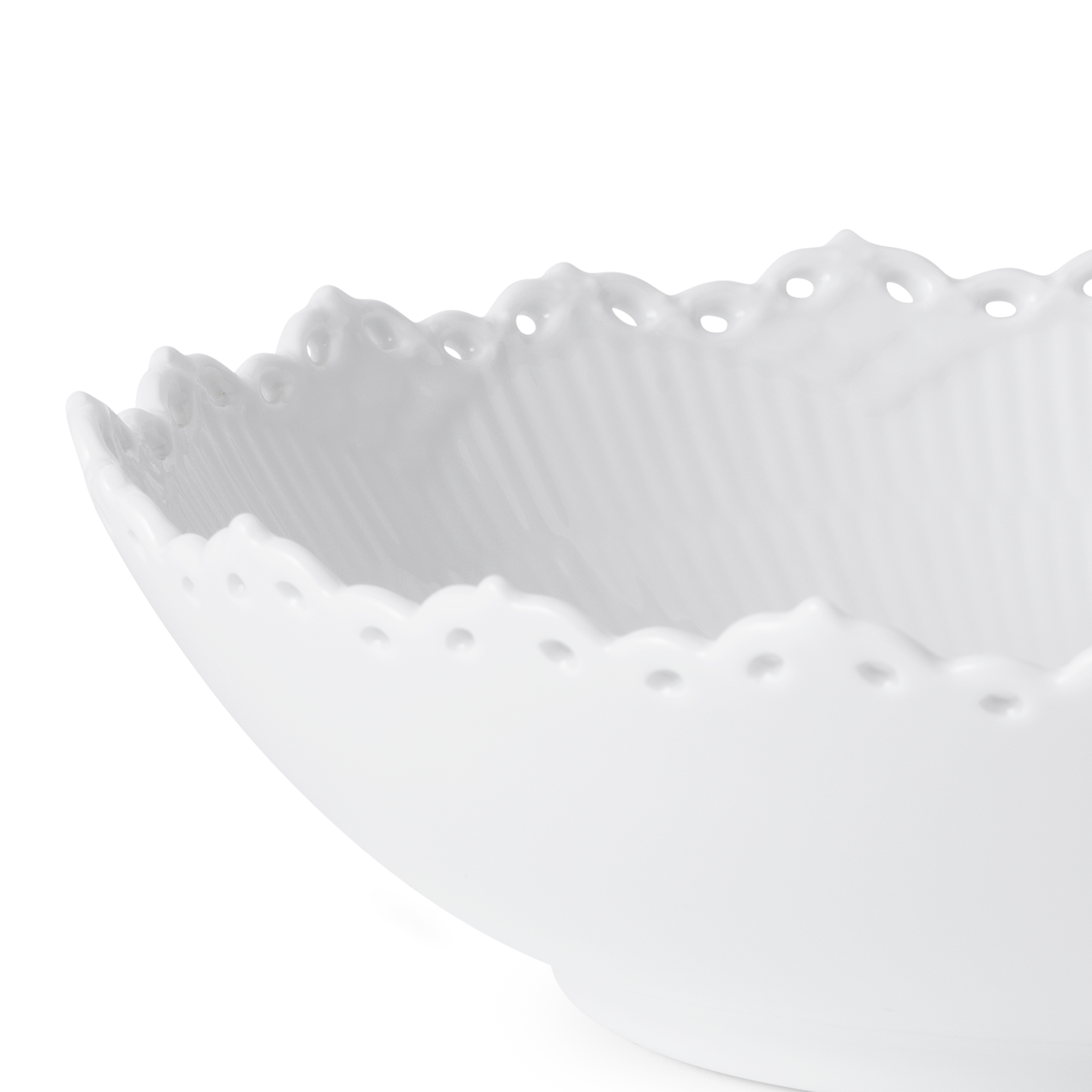 Zoom image of White Fluted Full Lace Bowl 140 cl